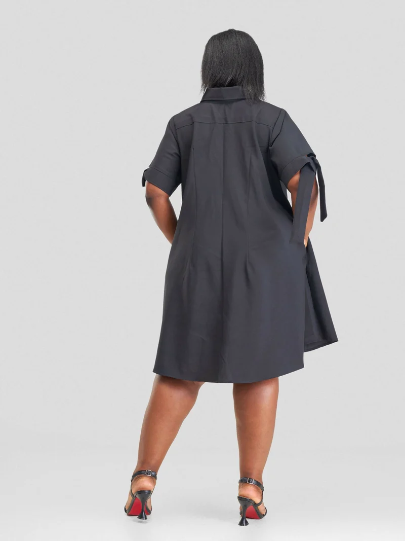 Wsc Pambo Hando Afrikan Designs Njeri Shirt Dress - Black