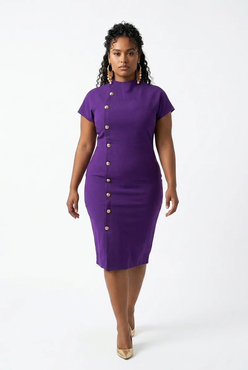 Stylish Sisters Elegant Bodycon Dress - Purple