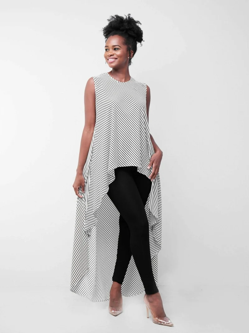 Salok Havilah Dabby Highlow Top - Navy Blue Strips