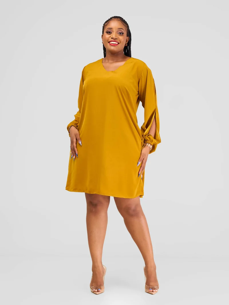 Salok Havilah Wear Masaka Shift Dress - Mustard