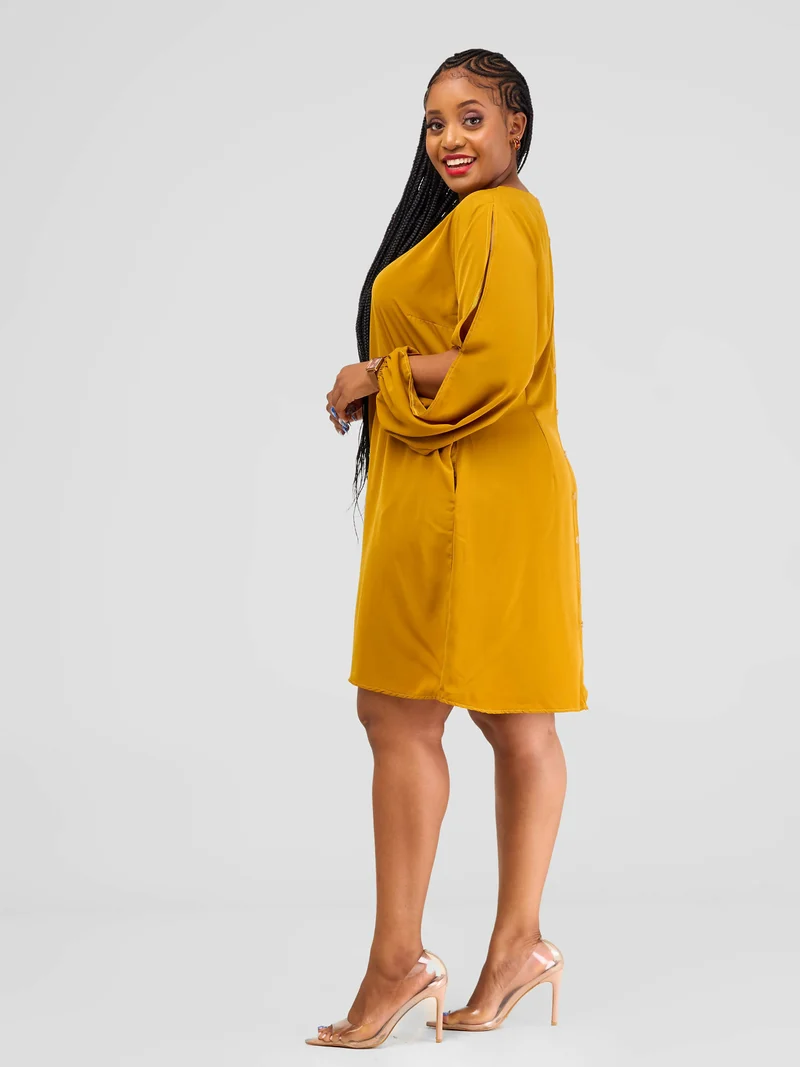 Salok Havilah Wear Masaka Shift Dress - Mustard