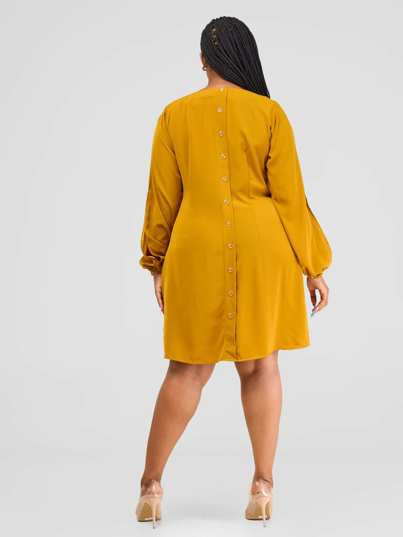 Salok Havilah Wear Masaka Shift Dress - Mustard