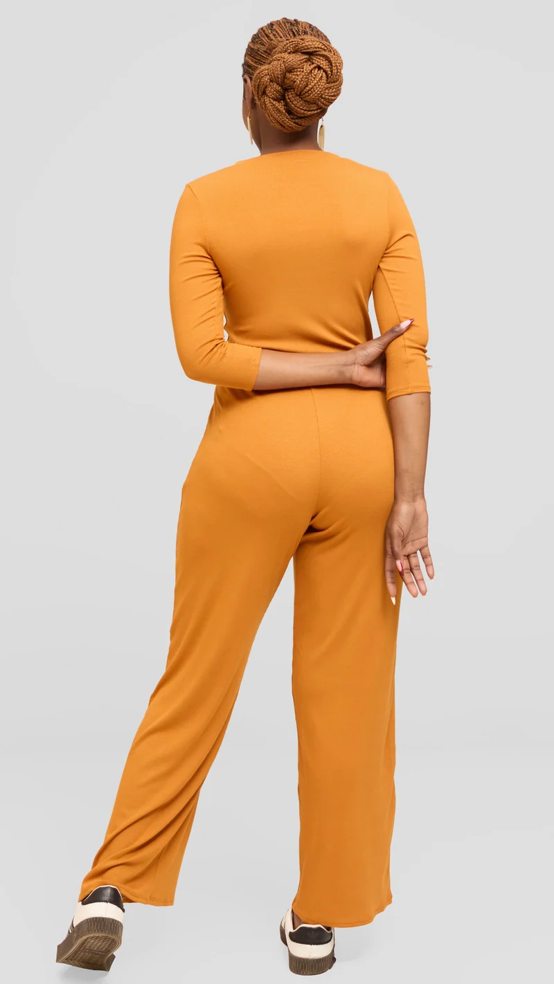 Vivo Lounge Pants in Rib - Dark Mustard