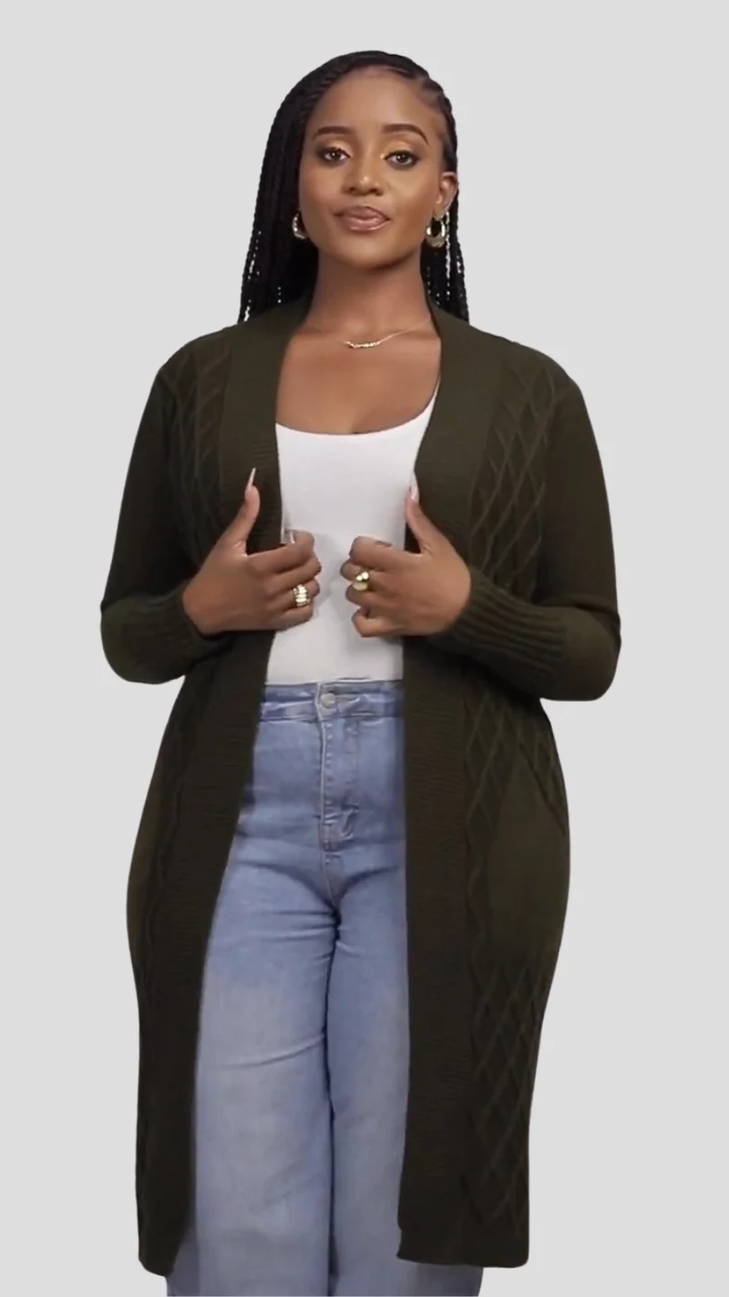 The Fashion Frenzy Waterfall Cardigan - Green