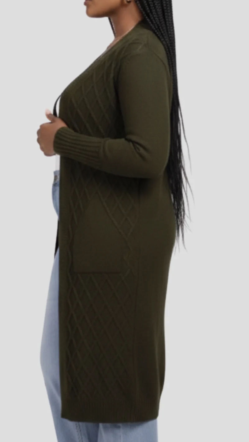 The Fashion Frenzy Waterfall Cardigan - Green