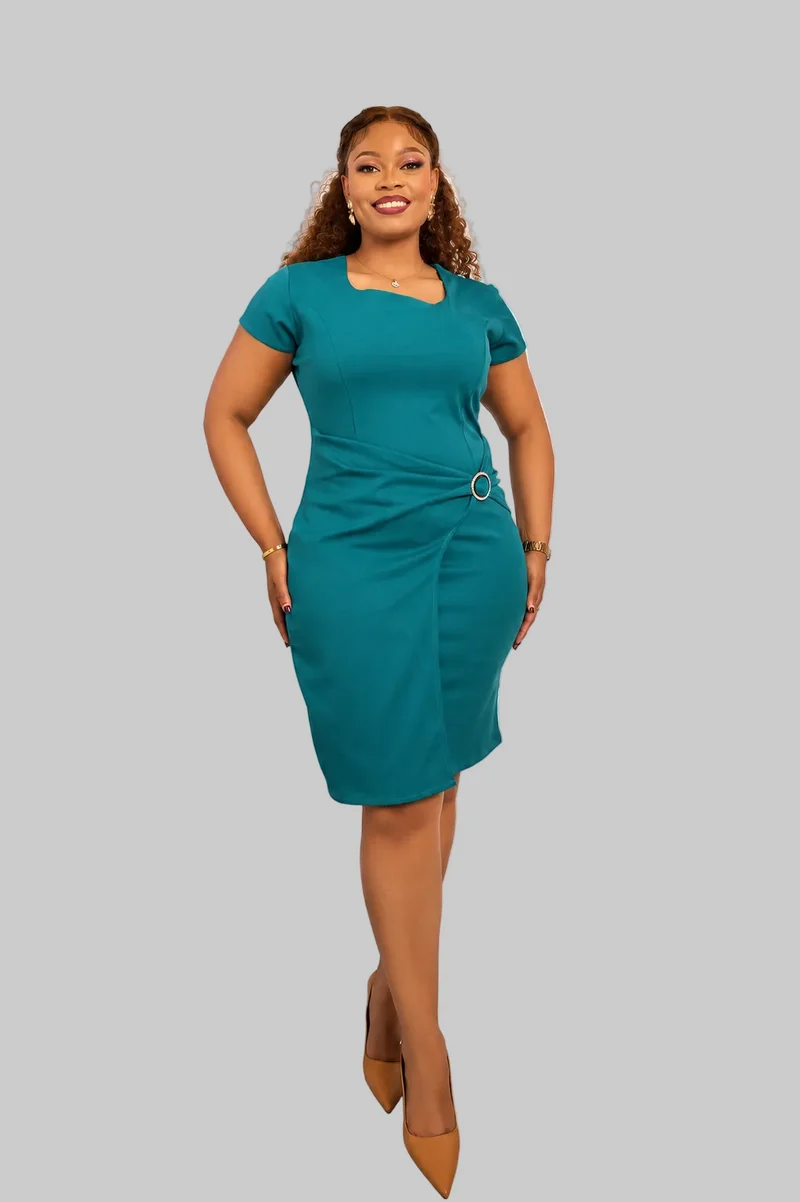 Silk House Collection Solana Dress - Teal Blue