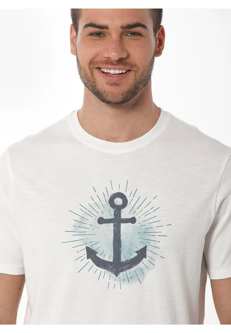 T-Shirt aus Bio-Baumwolle mit Anker-Print