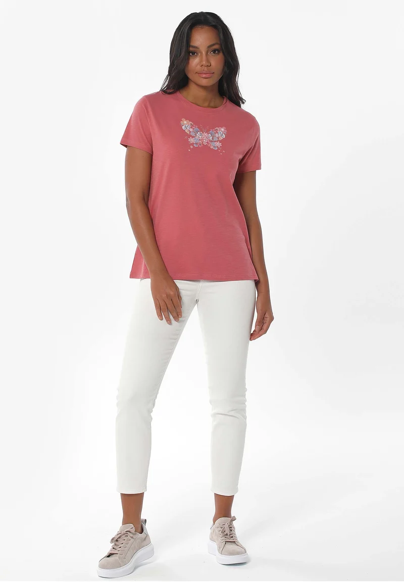 T-Shirt aus Bio-Baumwolle mit Falter-Print