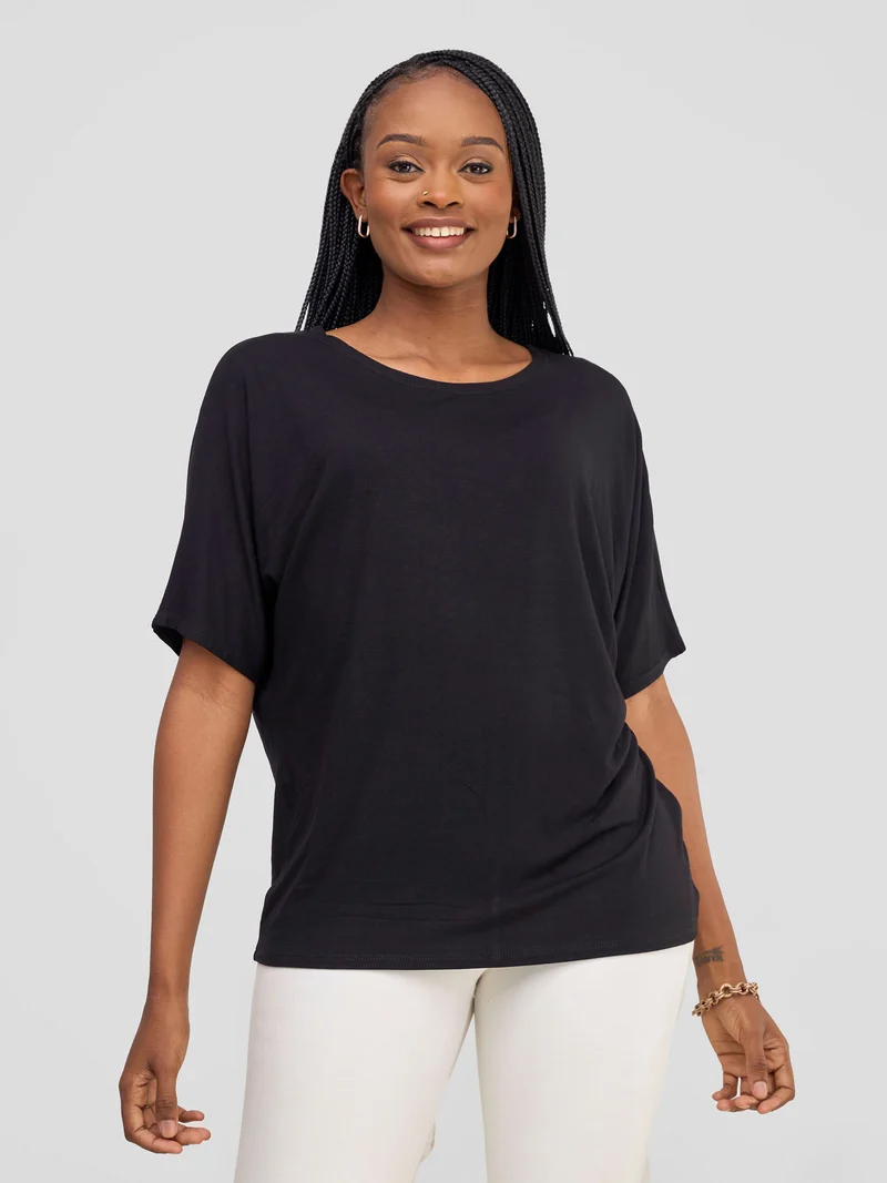 Vivo Basic Sienna Jersey Top - Black