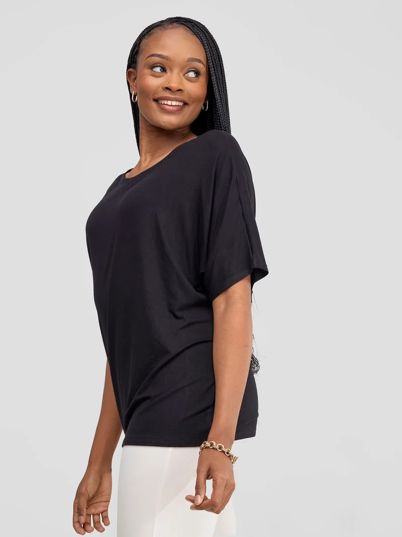 Vivo Basic Sienna Jersey Top - Black