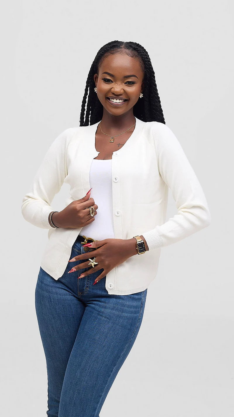 The Fashion Frenzy Mock Button Cardigan - White