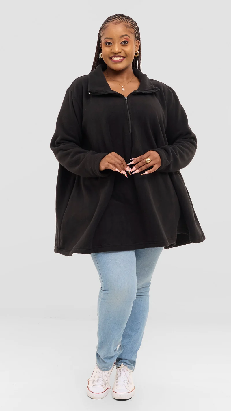 Timyt Urban Wear - Winter Seduction Fleece Poncho - Black