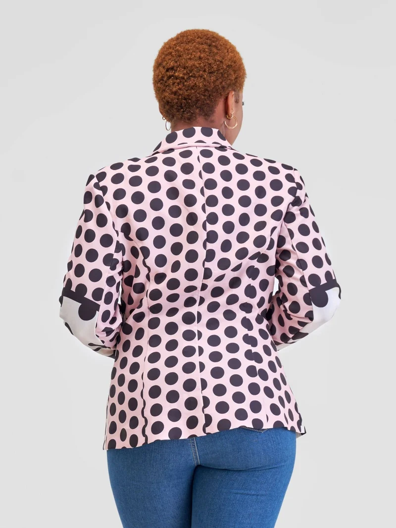WSC Pambo Immaculate Chic Polka Dot Blazer - Rose Pink