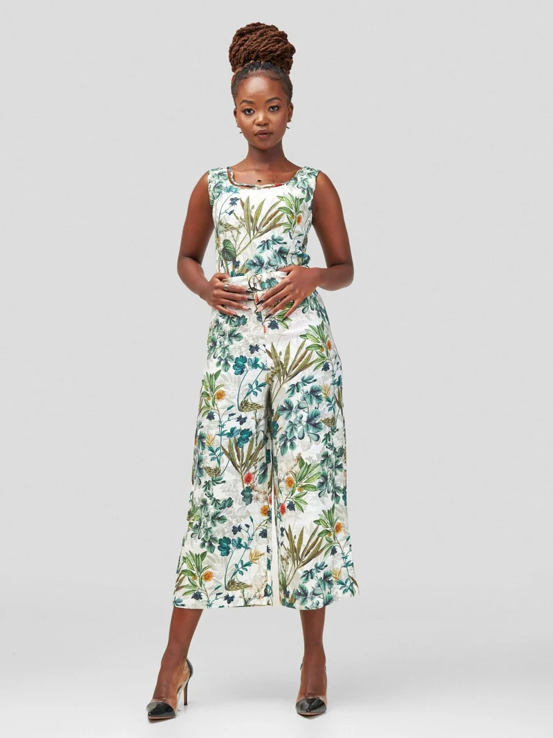 WSC Pambo Immaculate Chic Jumpsuit - Green Floral