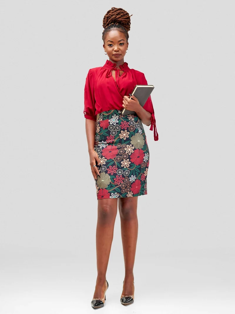 WSC Pambo Immaculate Chic Floral Dress - Red