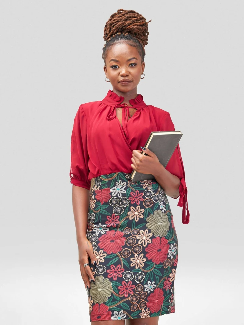 WSC Pambo Immaculate Chic Floral Dress - Red