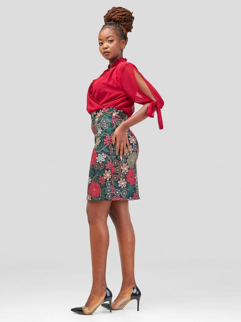 WSC Pambo Immaculate Chic Floral Dress - Red