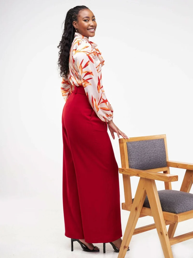 WSC Pambo Siri Studio Pleat Palazzo Pants - Red
