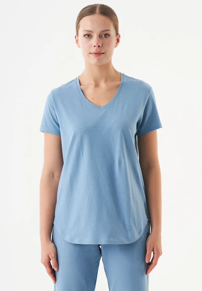 TUBA Basic T-Shirt aus Bio-Baumwolle mit V-Ausschnitt