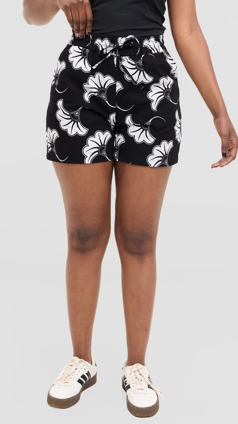 Safari by Vivo Zehra Kitenge Shorts - Pollo Print