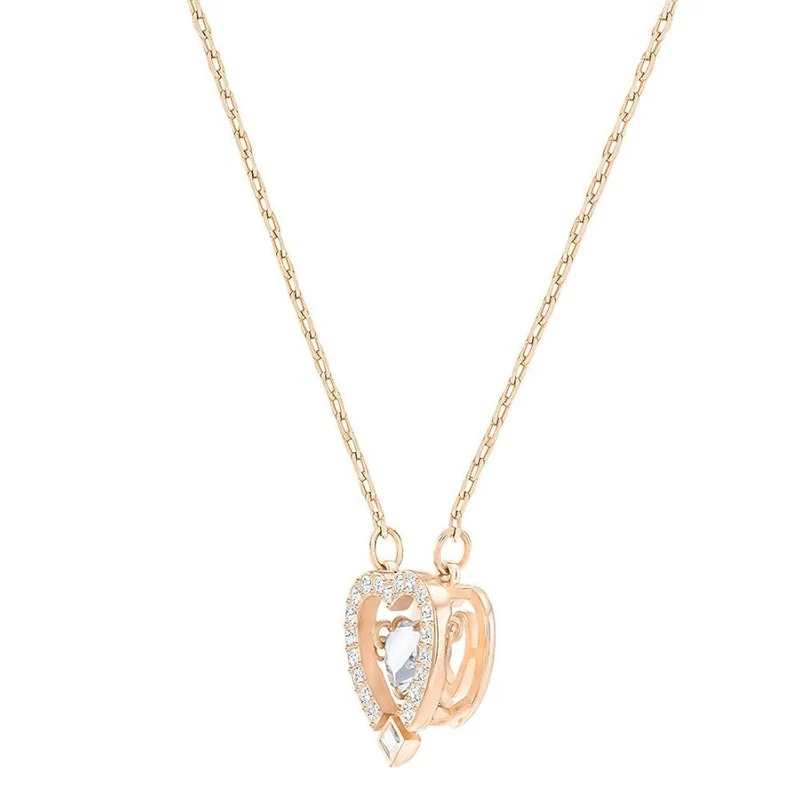 Swarovski Halskette Damen Sparkling Dance Herz Roségold und Weiß 5284188