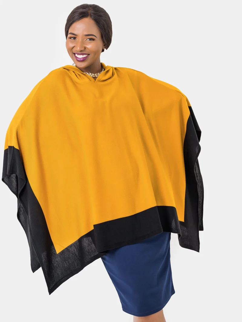 Vivo Basic Dada Poncho - Mustard/Black