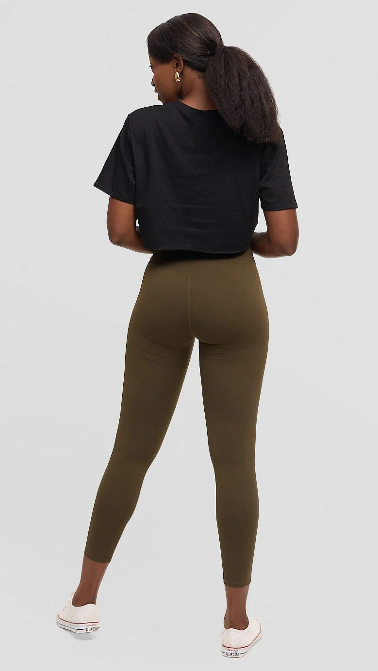 Flen Store High waist Fitness Leggings Only - Green