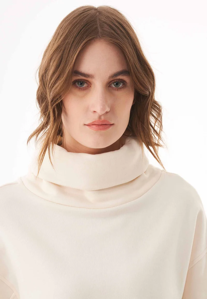 Sweatshirt aus Bio-Baumwolle mit Rollkragen
