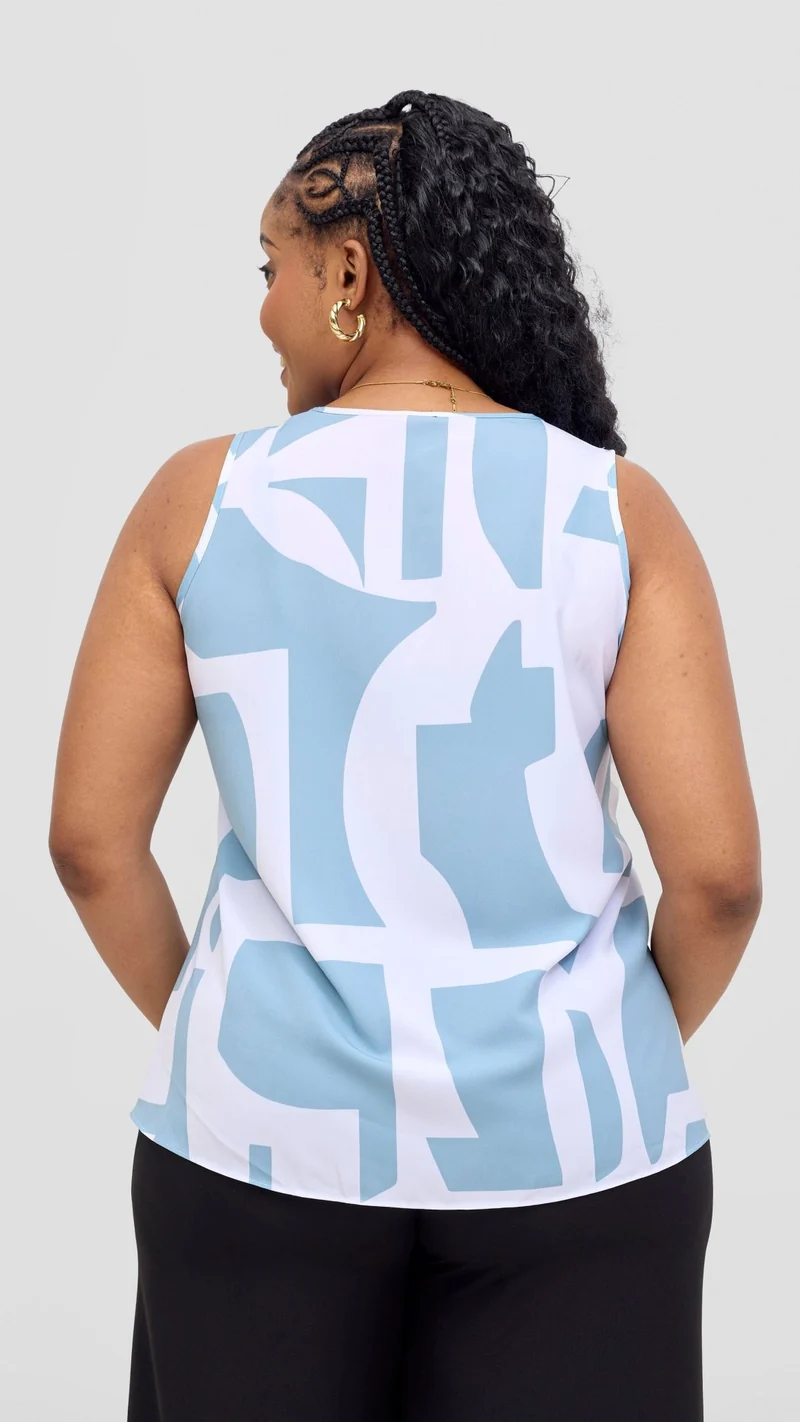 Vivo Kani Tent Top - White / Mint Dashen Print