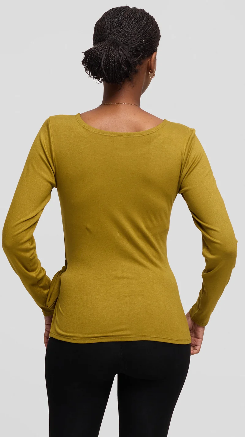 Vivo Tie Top in Jersey - Olive