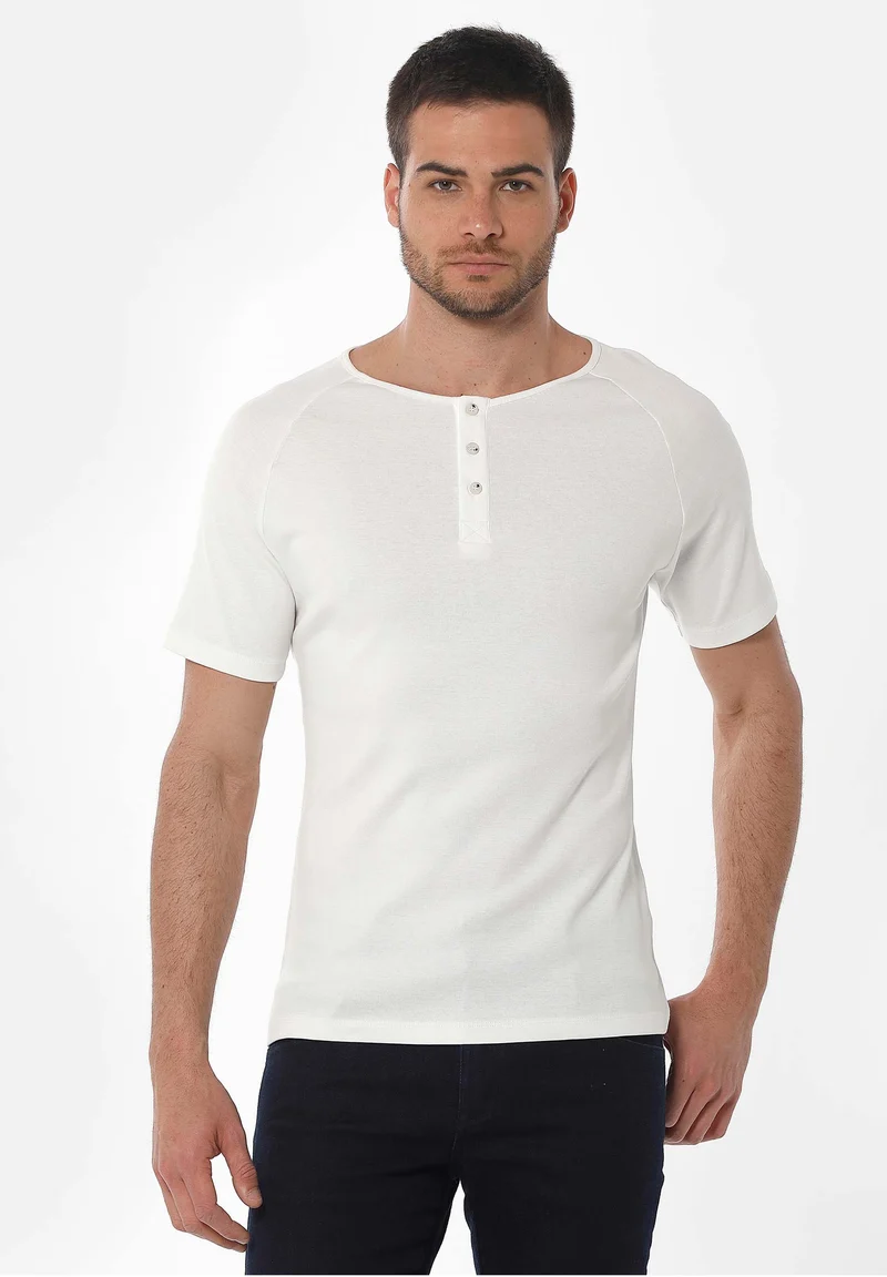 Henley-Shirt aus Bio-Baumwolle mit Raglanärmeln
