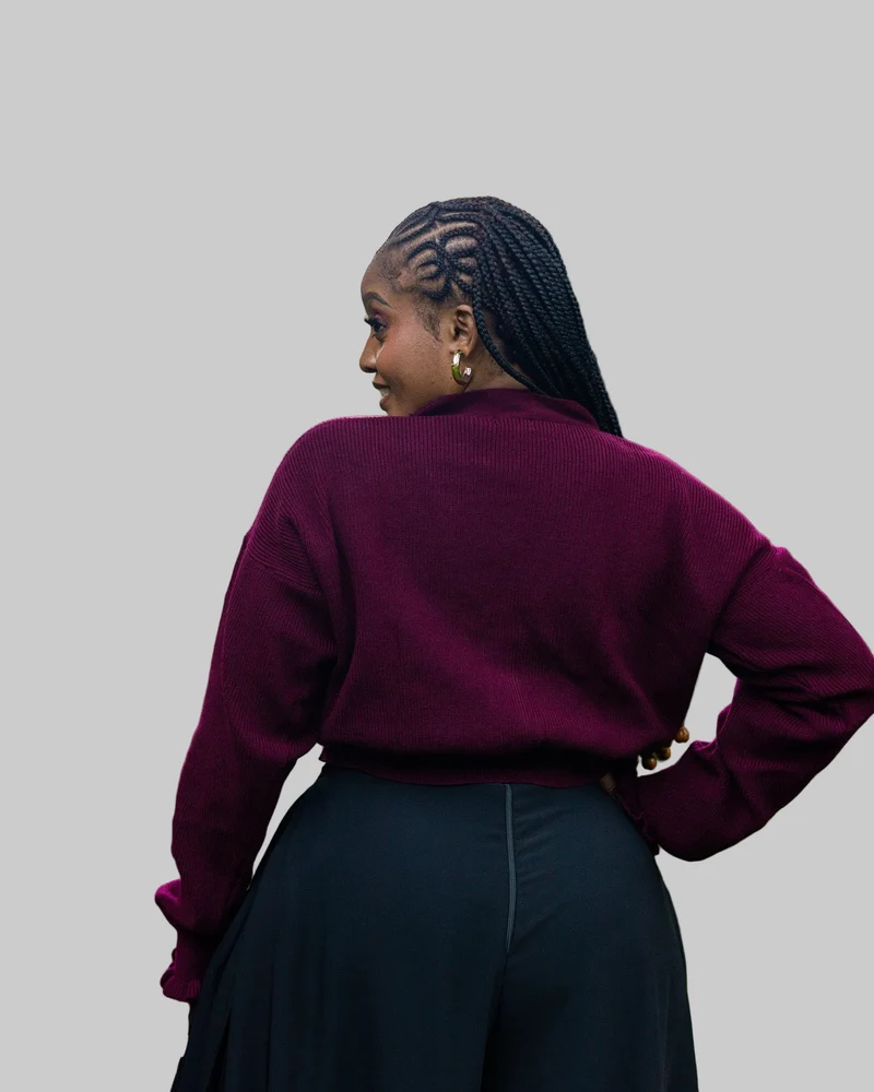 African Yuva Nila Sweater - Burgundy
