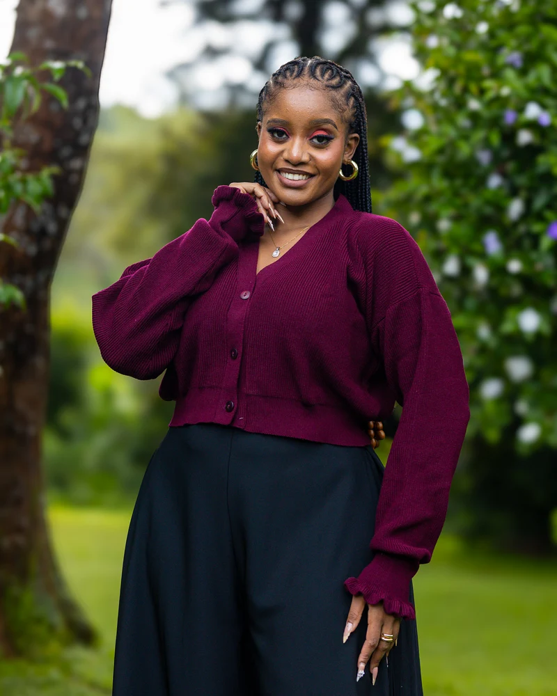 African Yuva Nila Sweater - Burgundy