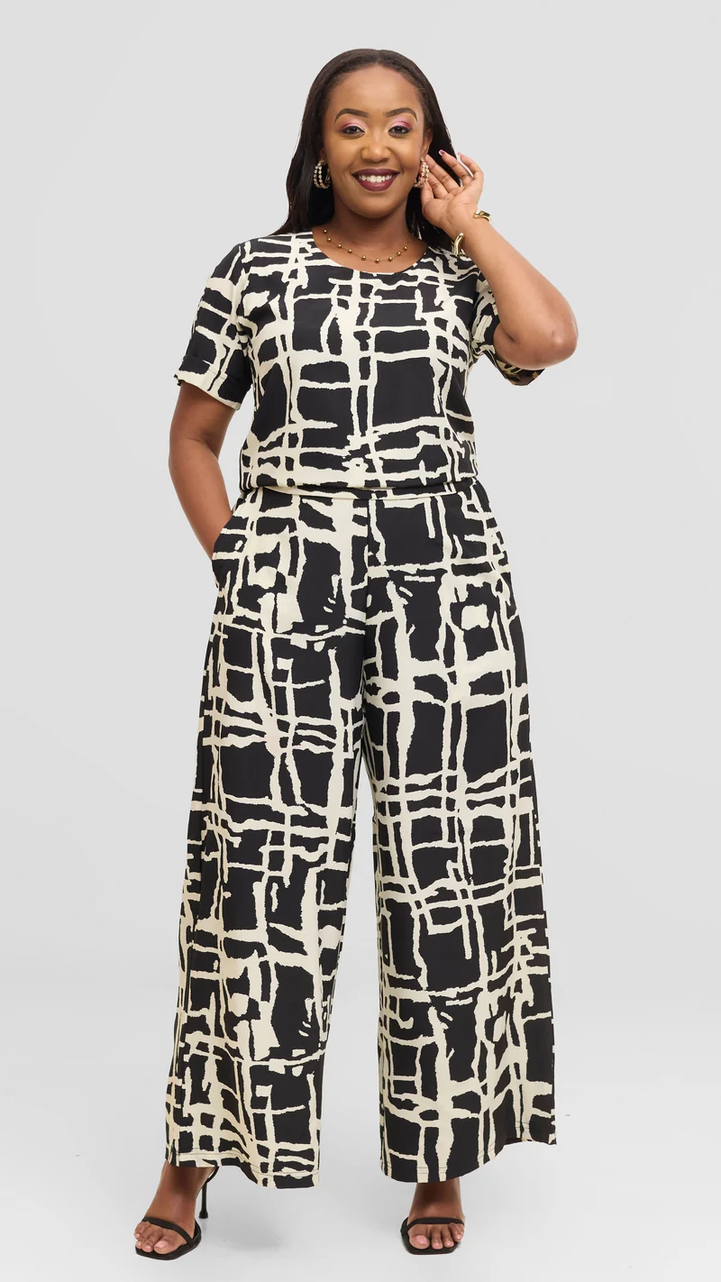 Hawi Sartorial Victoria 2 Piece - Tribal Print Black / Cream Yellow