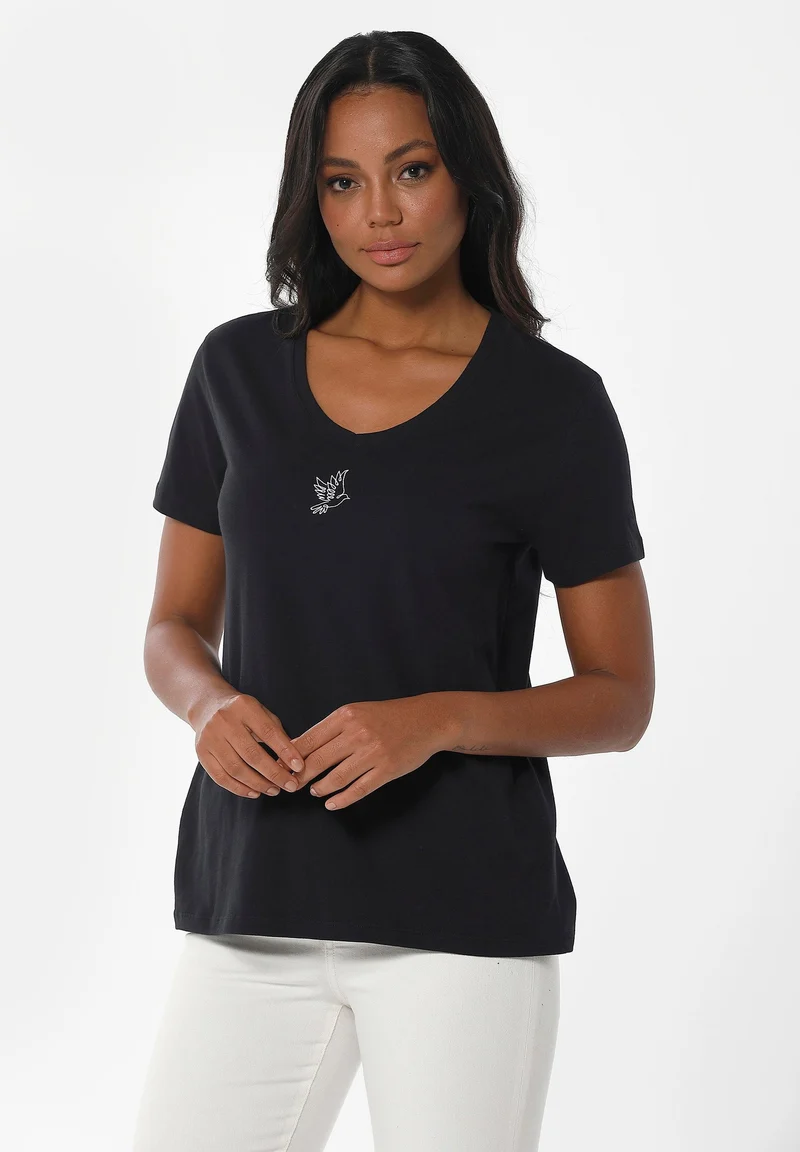 T-Shirt aus Bio-Baumwolle mit Stickerei