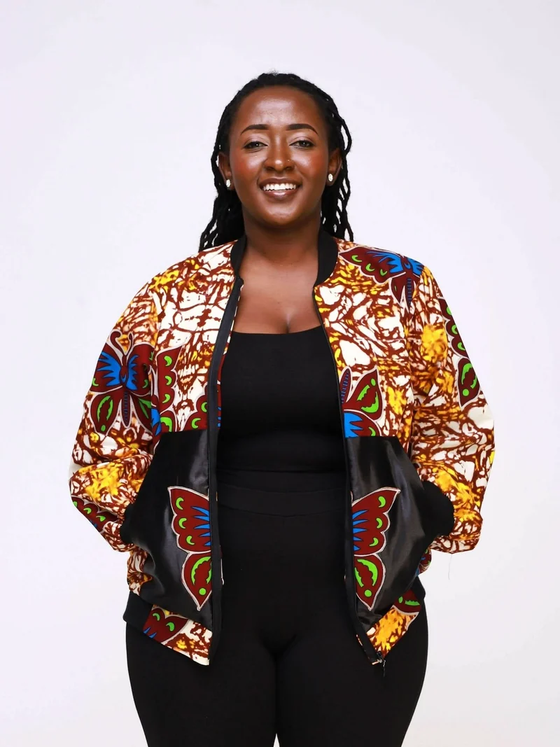 WSC Pambo Nef Africanprint Bomber - Brown
