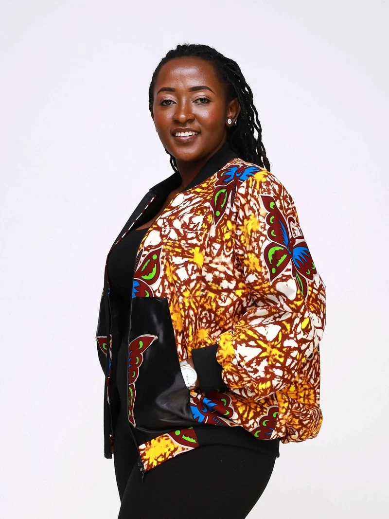WSC Pambo Nef Africanprint Bomber - Brown