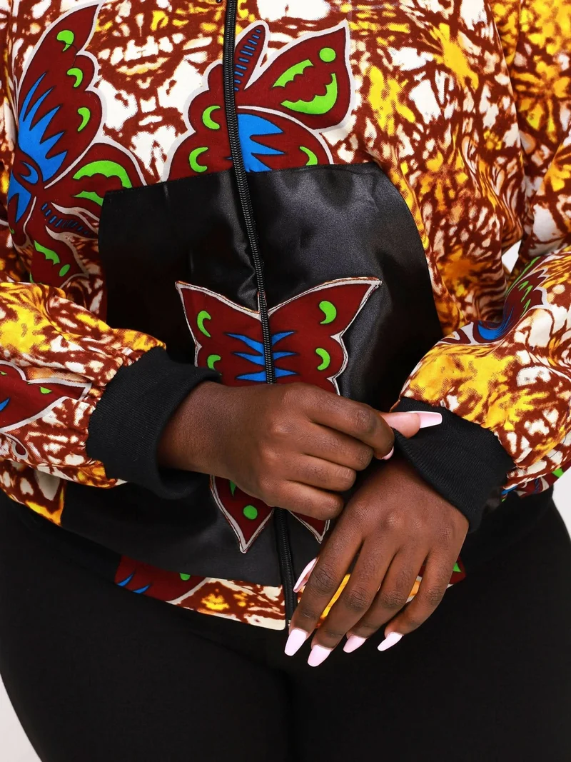 WSC Pambo Nef Africanprint Bomber - Brown
