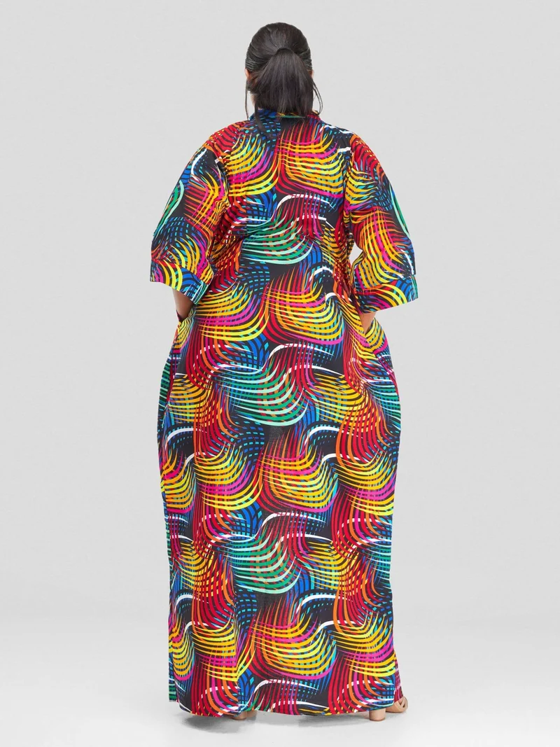 Wsc Pambo Hando Afrikan Designs Kipepeo Kimono - Orange Print
