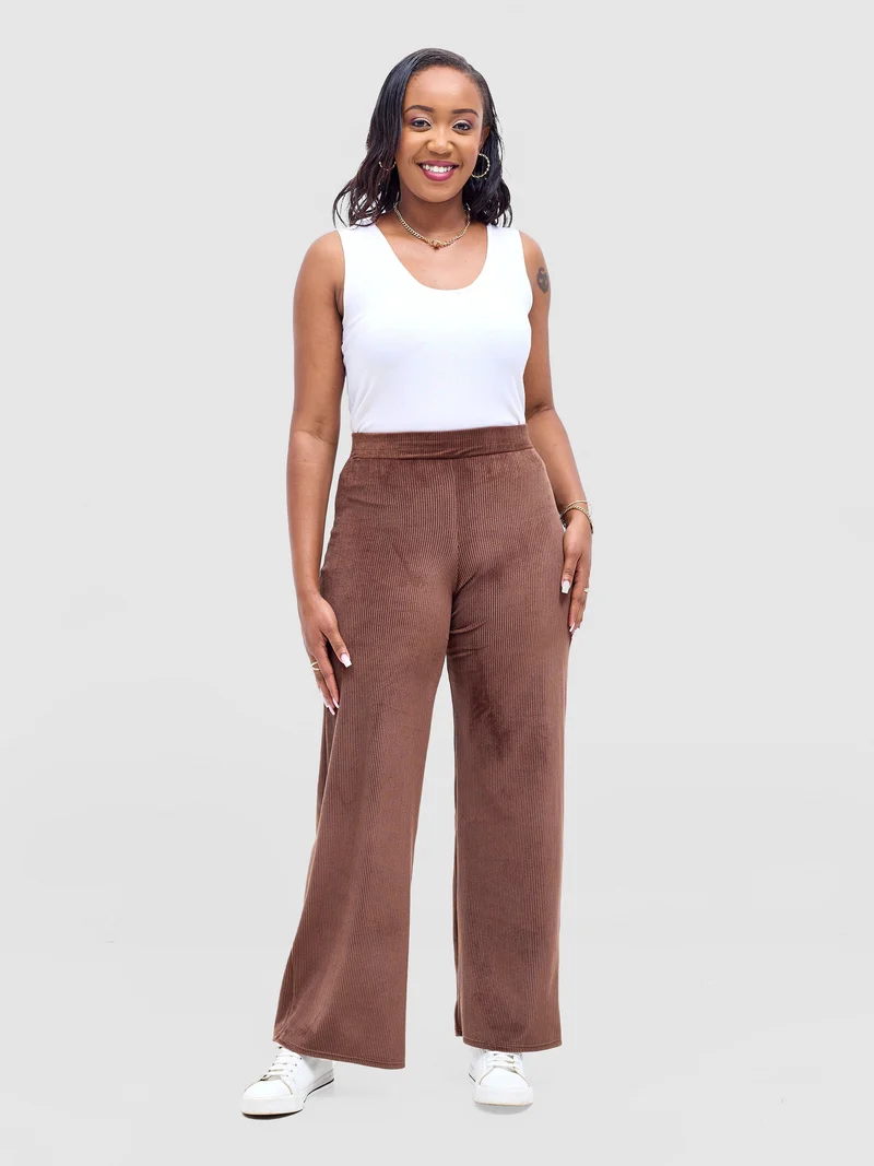 Vivo Rema Palazzo Pants - Brown