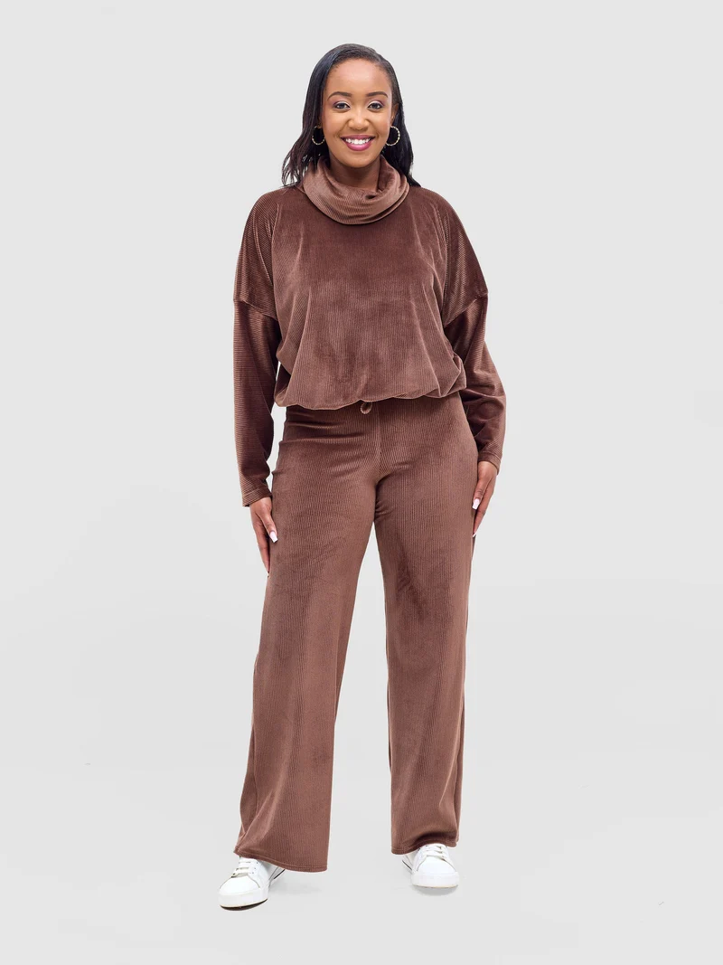 Vivo Rema Palazzo Pants - Brown