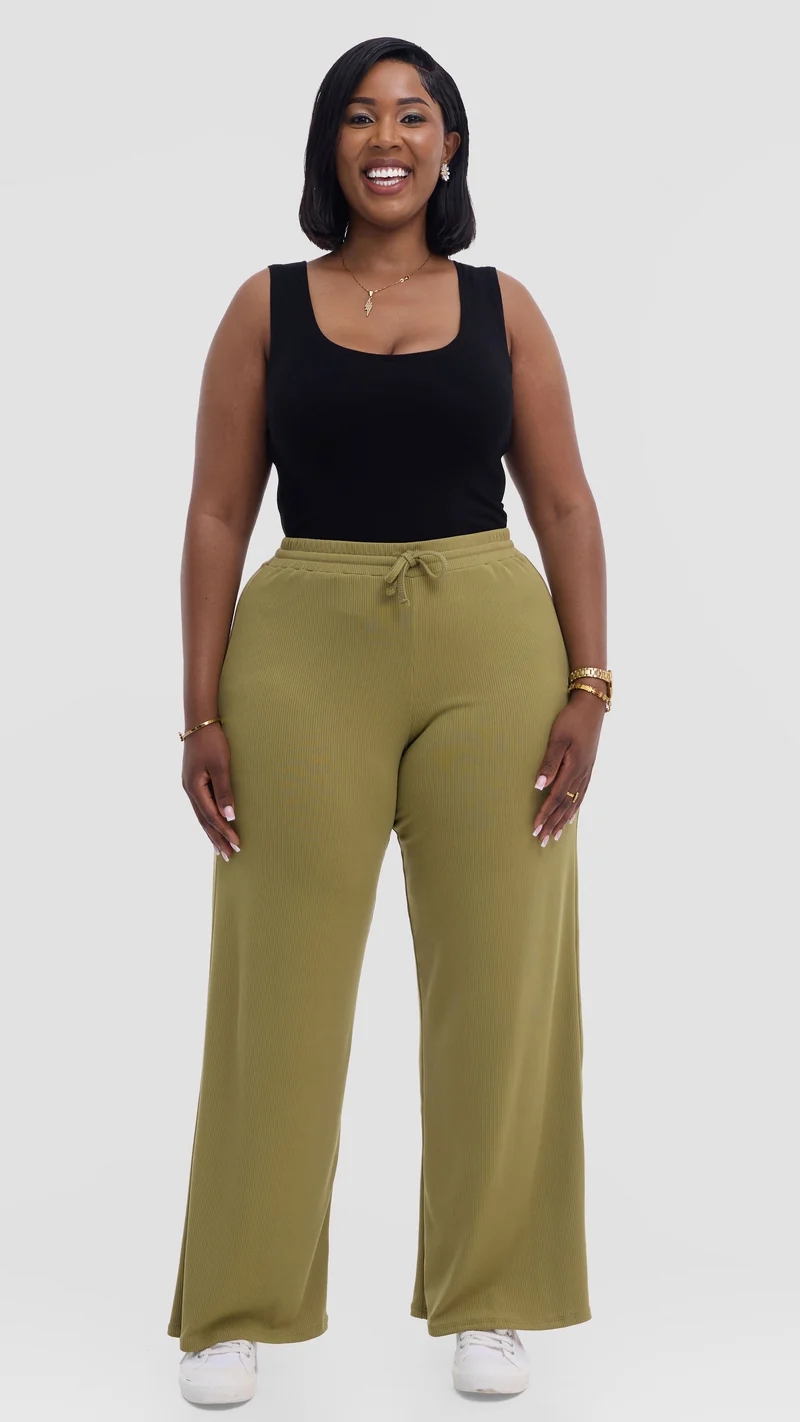 Vivo Studio Lounge Pants in Rib - Olive
