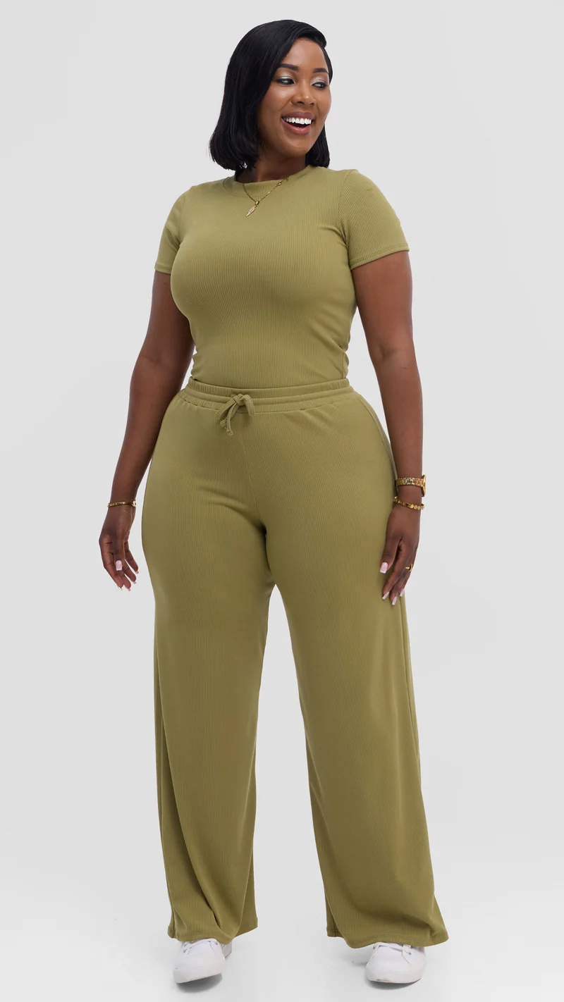 Vivo Studio Lounge Pants in Rib - Olive