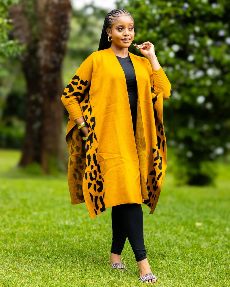African Yuva Safari Shawl - Mustard