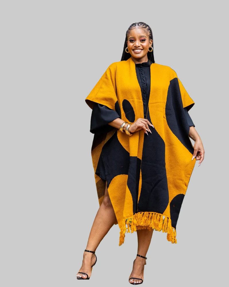 African Yuva Adila Shawl - Mustard