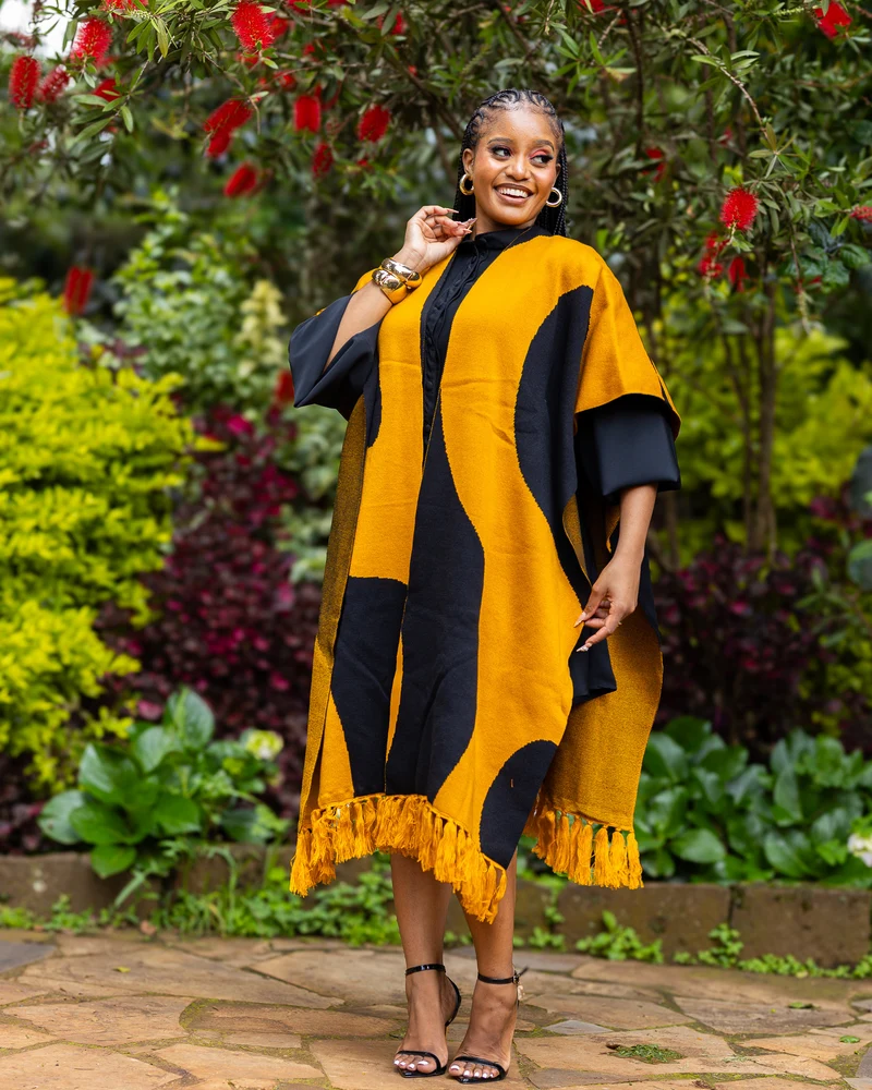 African Yuva Adila Shawl - Mustard