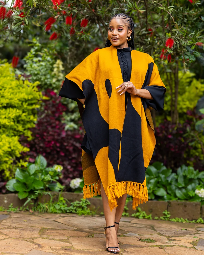 African Yuva Adila Shawl - Mustard