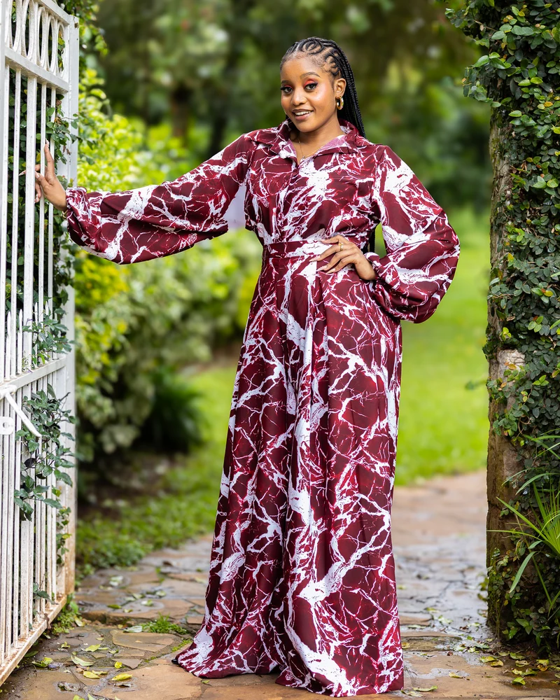 Lela Two Piece Set - Burgundy / White