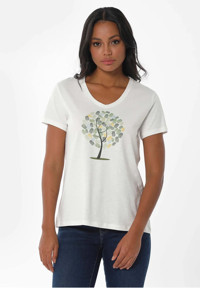 T-Shirt aus Bio-Baumwolle mit Baum-Print