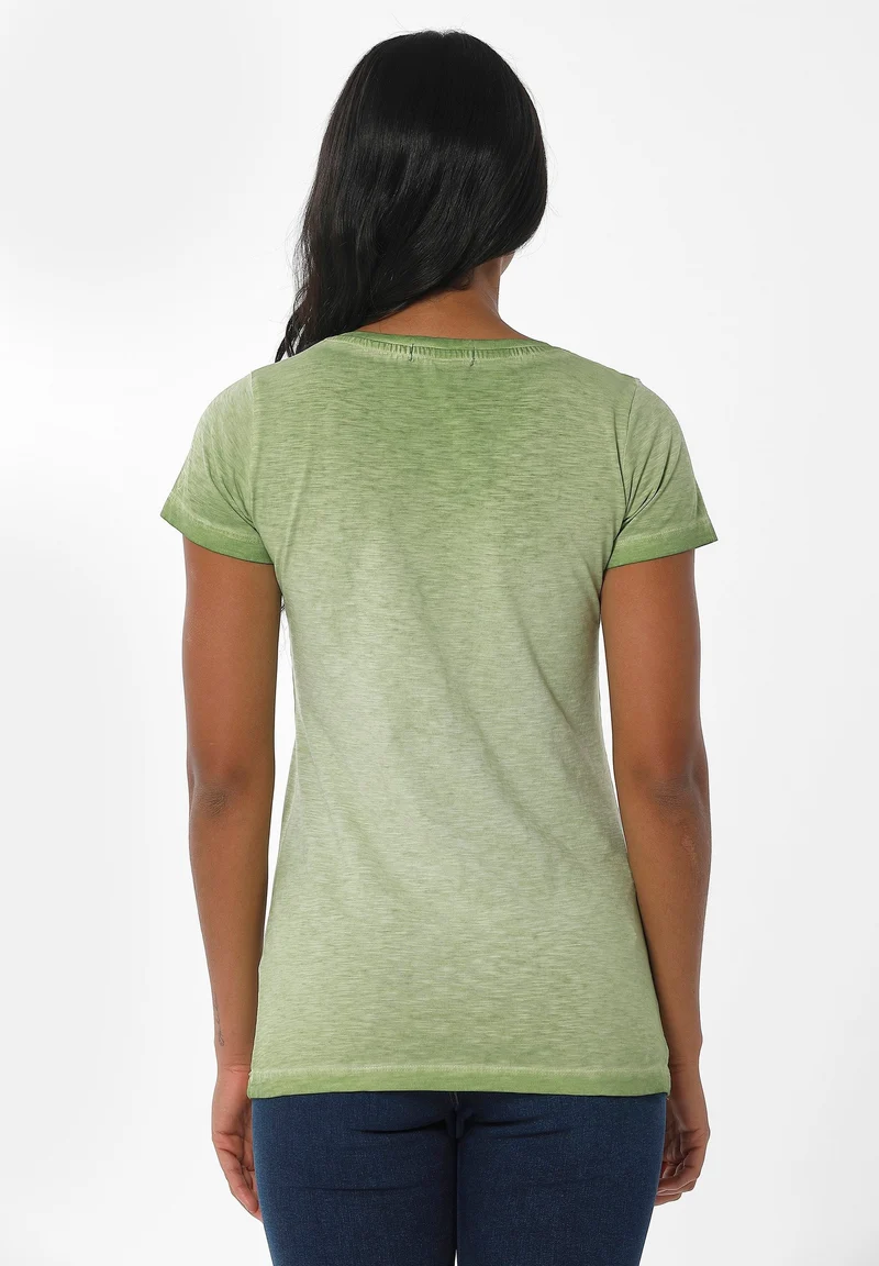 Garment Dyed T-Shirt aus Bio-Baumwolle mit Print